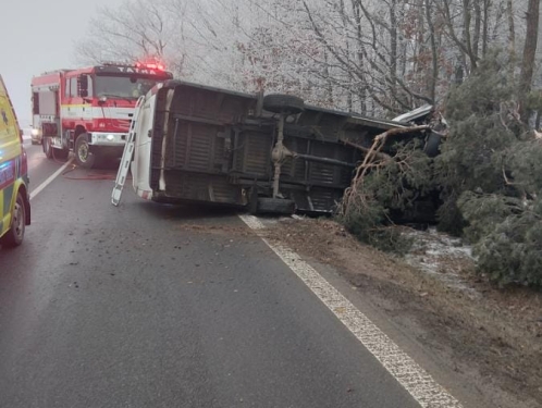 Nehoda dodávky u obce Blatnice na Třebíčsku