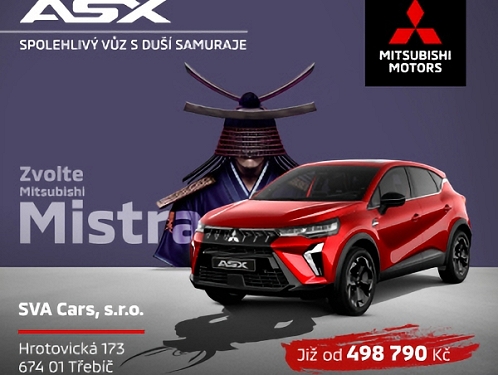 Nové Mitsubishi ASX S MIMOŘÁDNÝM ZVÝHODNĚNÍM v nabídce SVA CARS s.r.o.