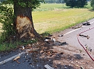 Tragédie na Pelhřimovsku: Auto narazilo do stromu, řidič na místě zemřel